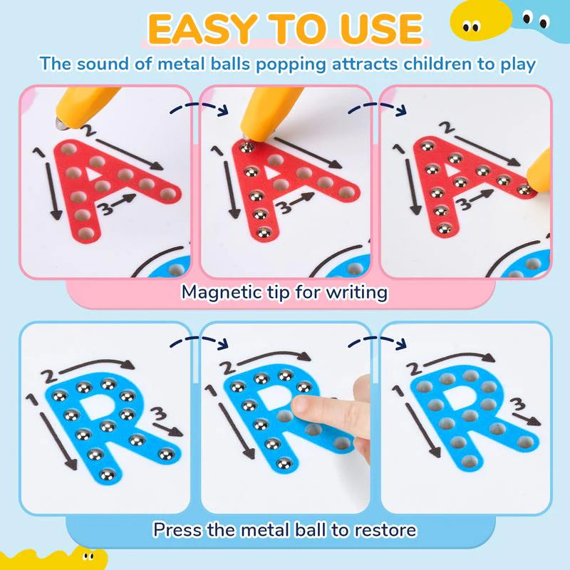 Magnetic Tracing Board (ABC + Numbers, 2-in-1 Learning Tool) - SoulBonne