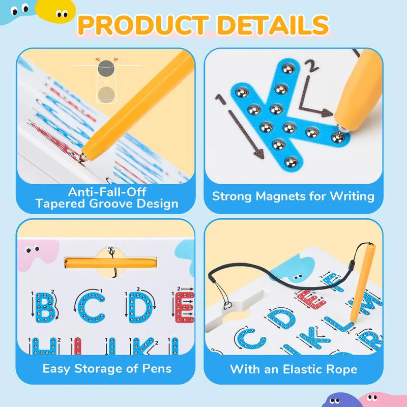 Magnetic Tracing Board (ABC + Numbers, 2-in-1 Learning Tool) - SoulBonne