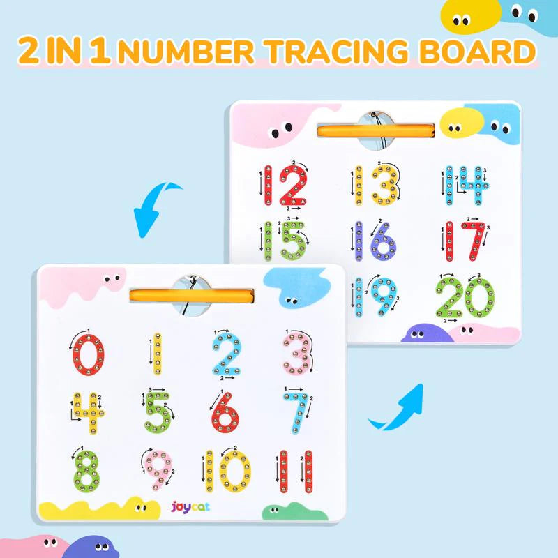 Magnetic Tracing Board (ABC + Numbers, 2-in-1 Learning Tool) - SoulBonne